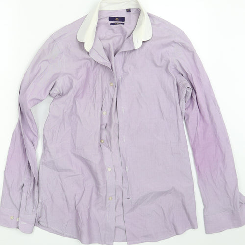 NEXT Mens Purple    Button-Up Size 15.5