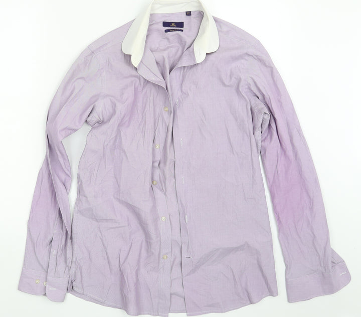 NEXT Mens Purple    Button-Up Size 15.5