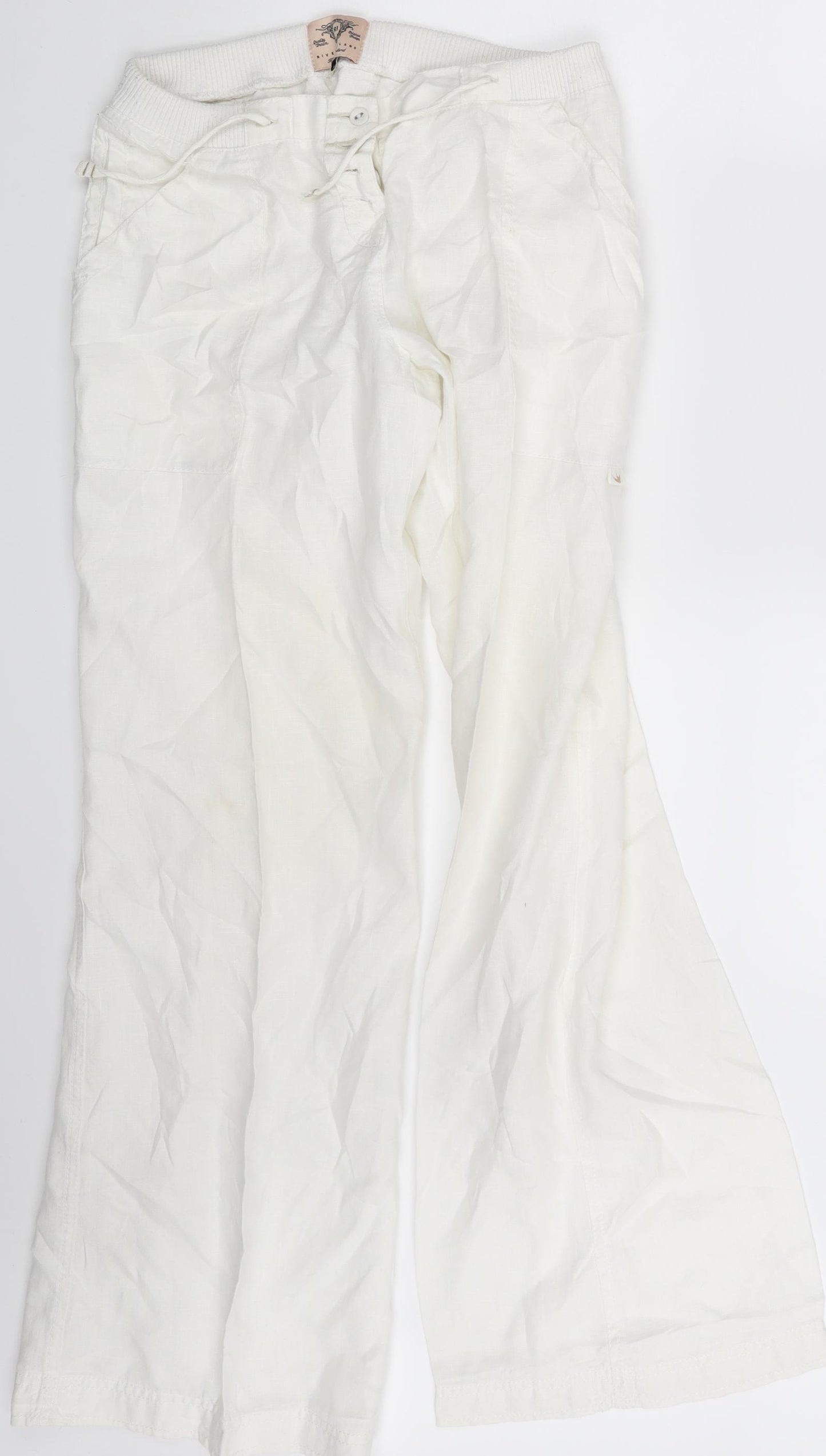 River Island Womens White   Sweatpants Trousers Size 10 L31 in