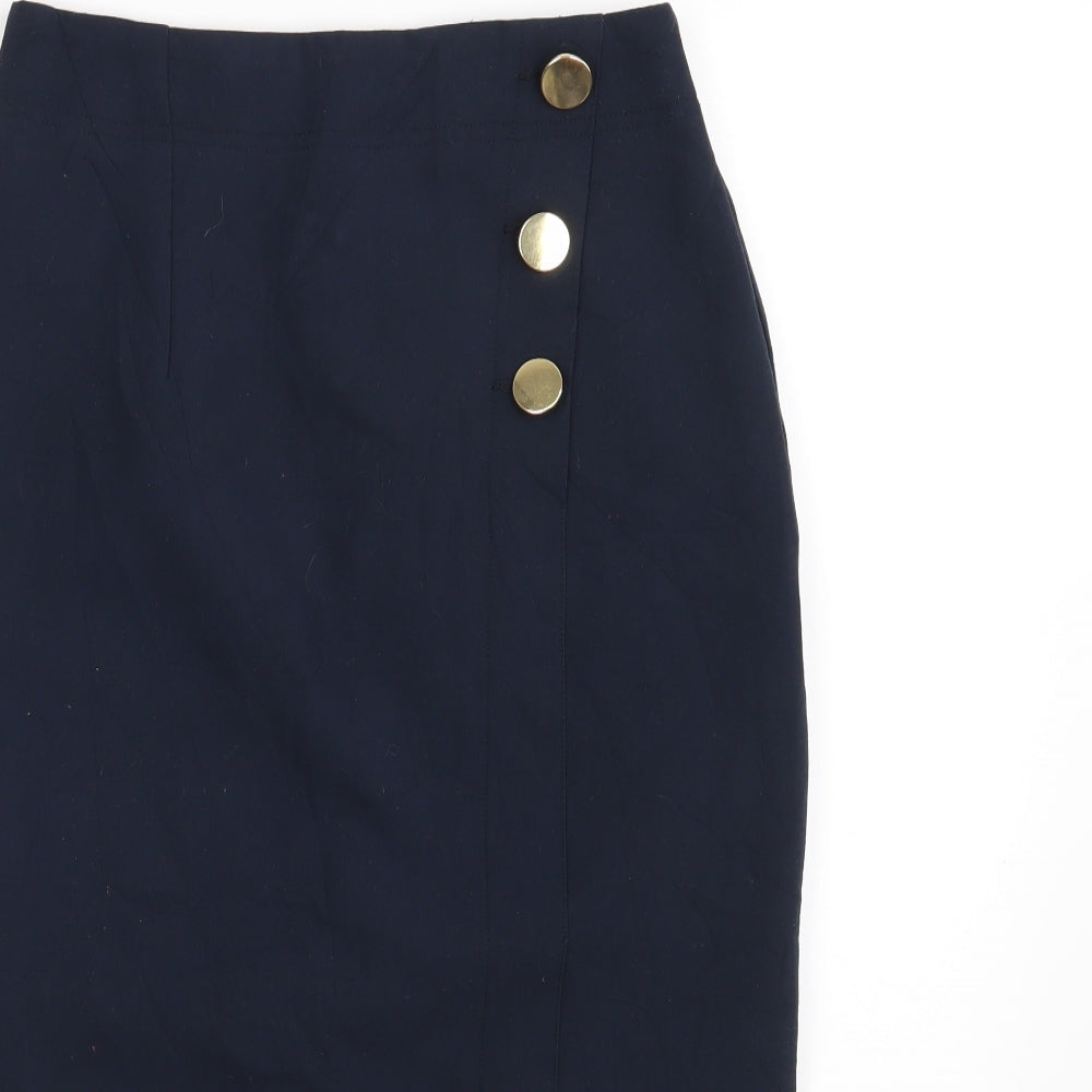 M&S Womens Blue   Straight & Pencil Skirt Size 8