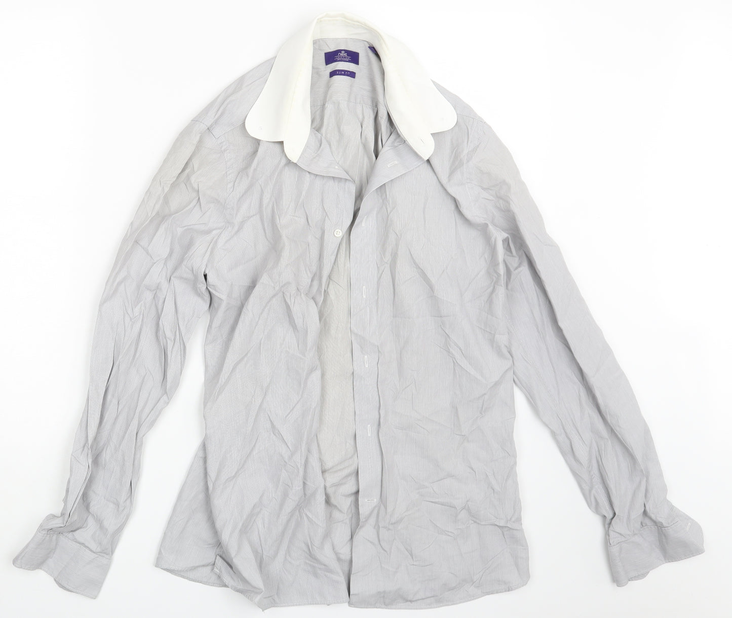 NEXT Mens Grey    Button-Up Size 15.5