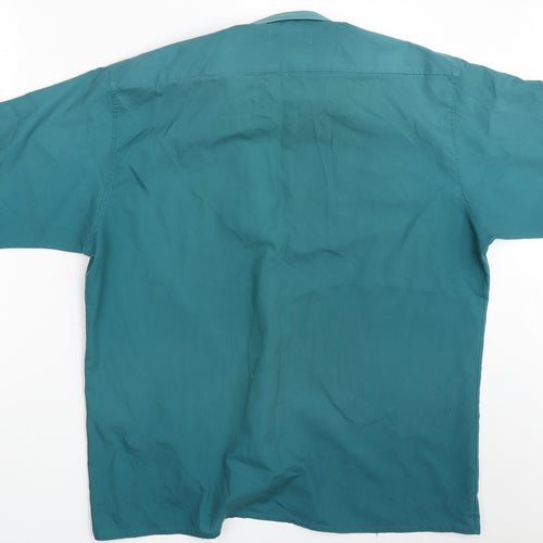 M&S Mens Green    Button-Up Size 17