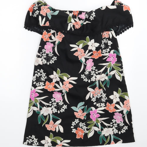 Primark Womens Black Floral  Basic Blouse Size 10