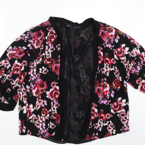 F&F Womens Black Floral  Basic Blouse Size S