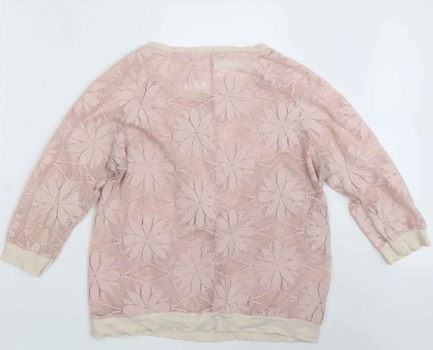 Preworn Womens Pink Floral  Pullover Jumper One Size
