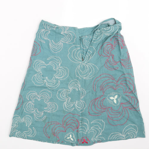White Stuff Womens Green Floral  Mini Skirt Size 12