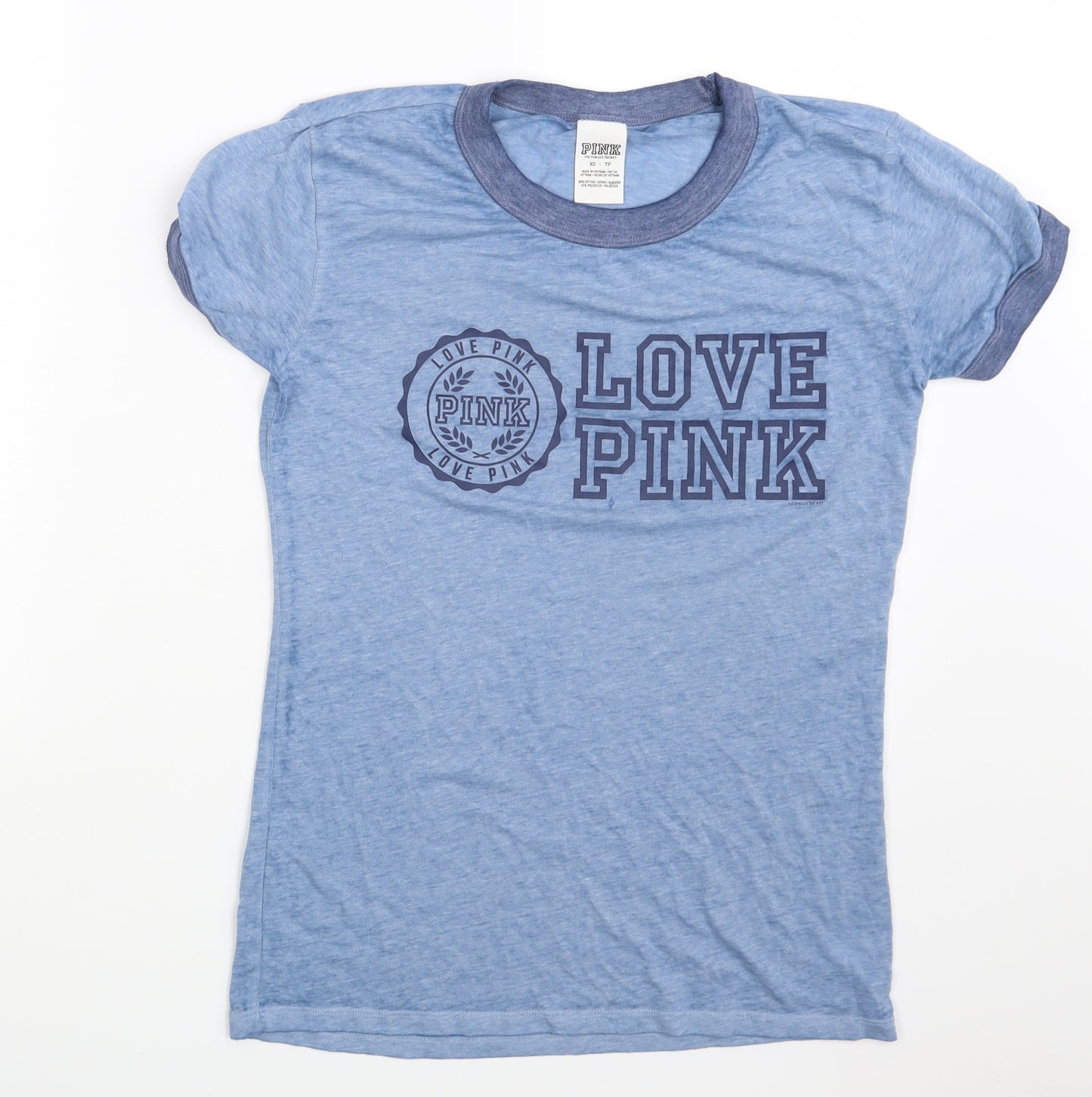 PINK Victoria's Secret Womens Blue   Basic T-Shirt Size XS