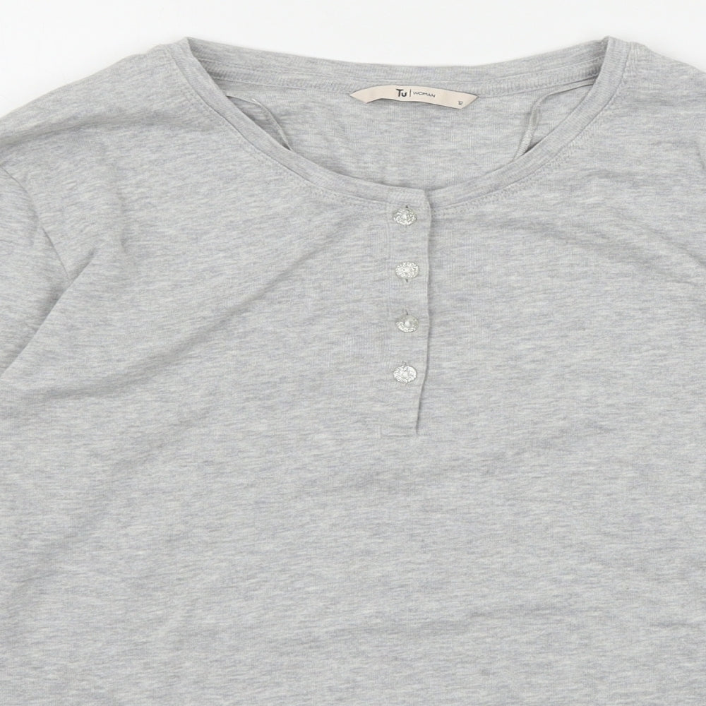 TU Womens Grey  Jersey Basic T-Shirt Size 12