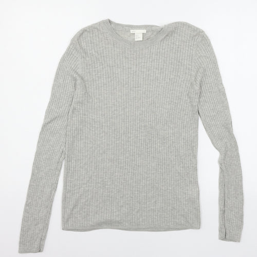 H&M Womens Grey  Knit Pullover Jumper Size M