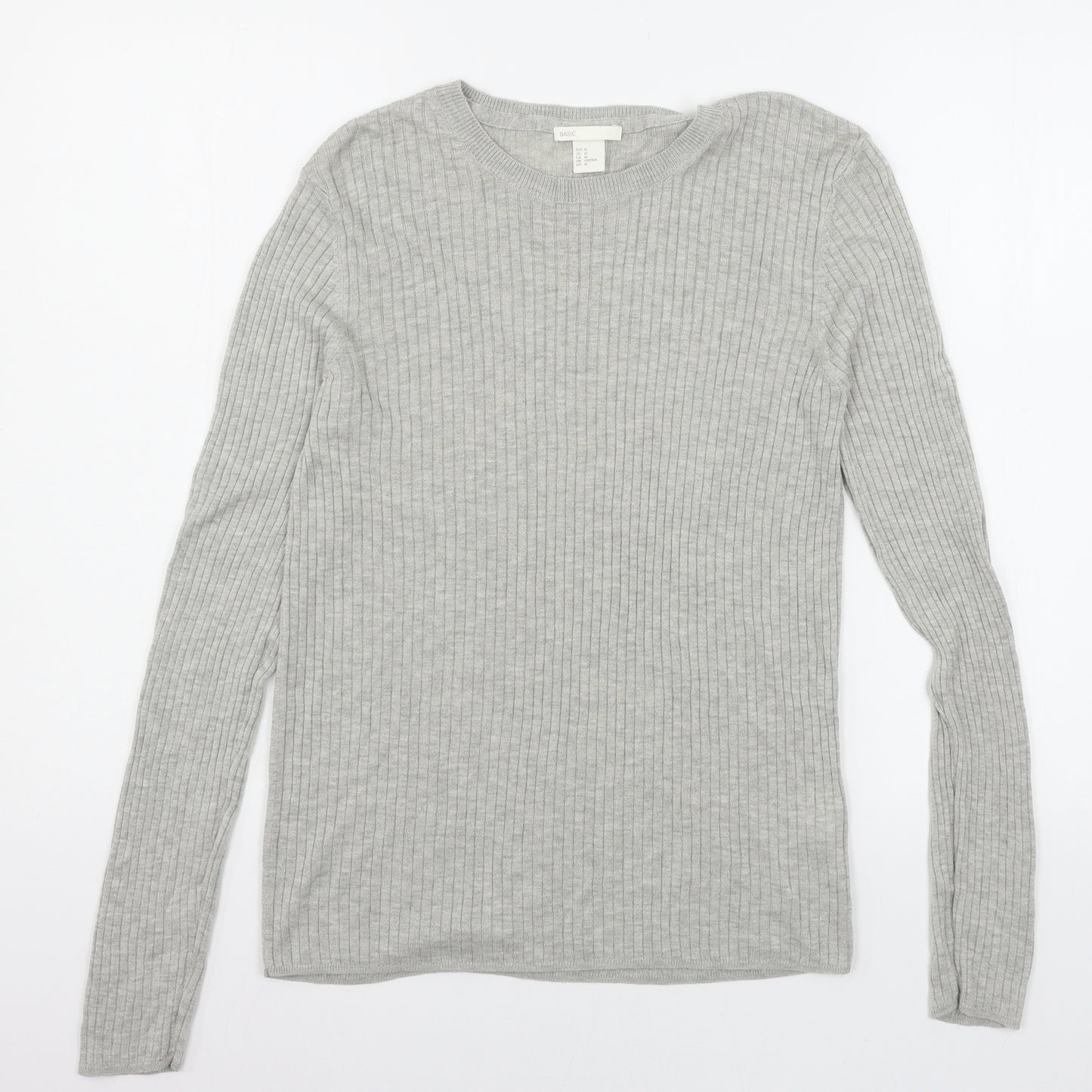 H&M Womens Grey  Knit Pullover Jumper Size M