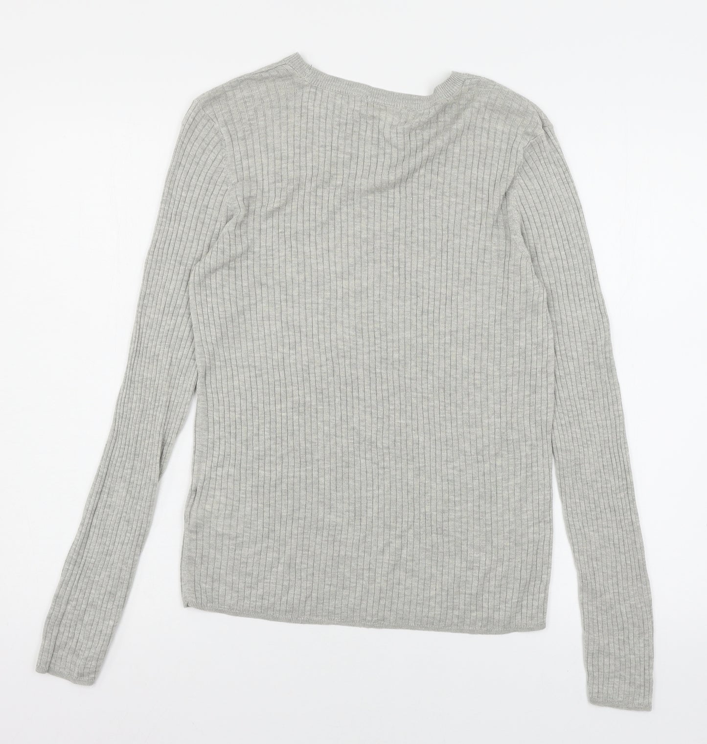 H&M Womens Grey  Knit Pullover Jumper Size M