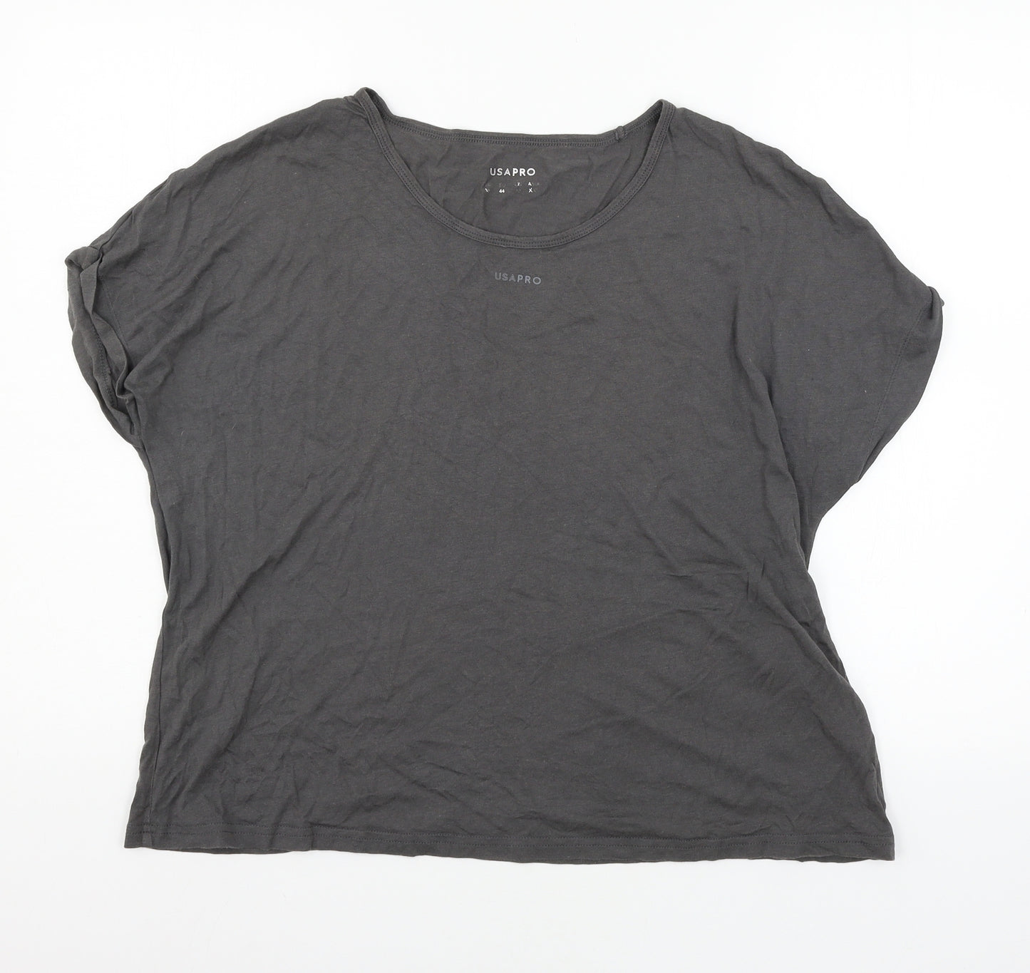 USA Pro Womens Grey  Jersey Basic T-Shirt Size 16