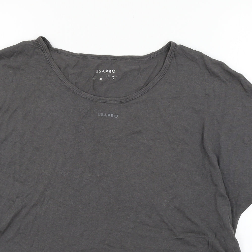 USA Pro Womens Grey  Jersey Basic T-Shirt Size 16