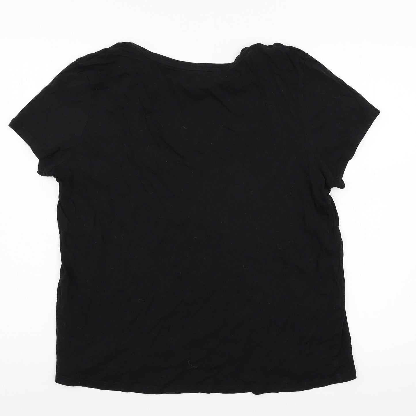 Primark Womens Black  Jersey Basic T-Shirt Size 14  - Skeleton Hands