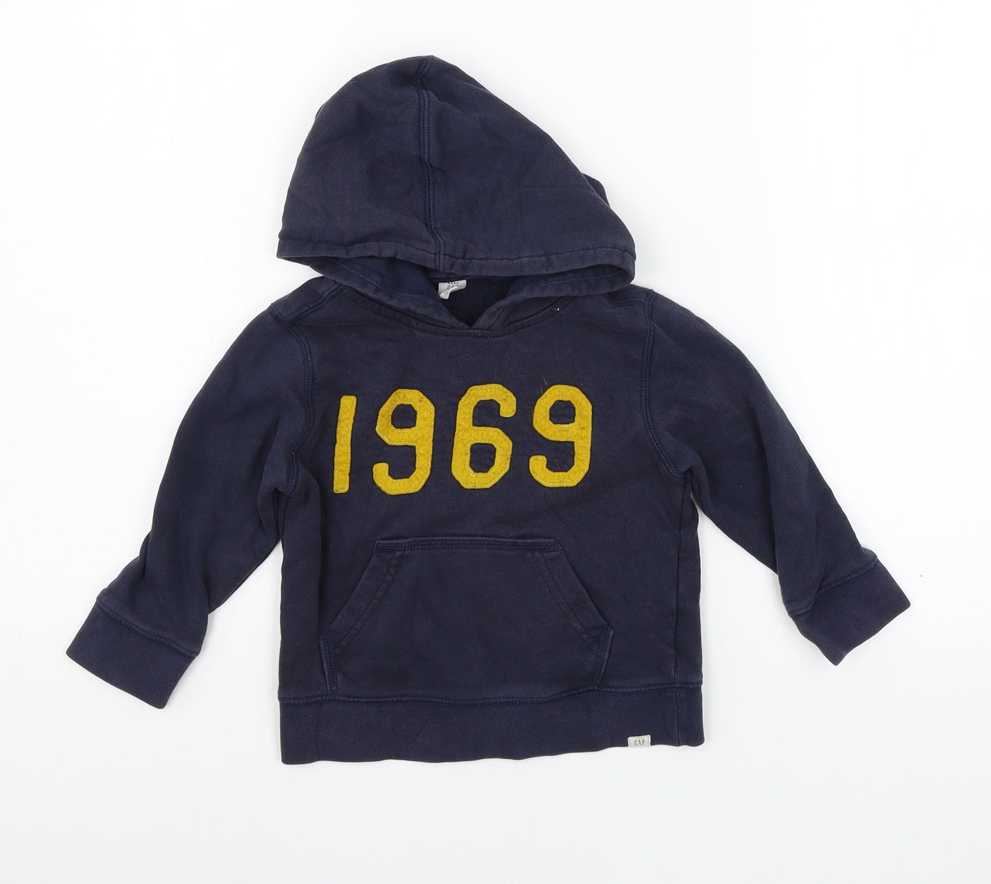 Gap Boys Blue  Jersey Pullover Hoodie Size 3 Years  - 1969