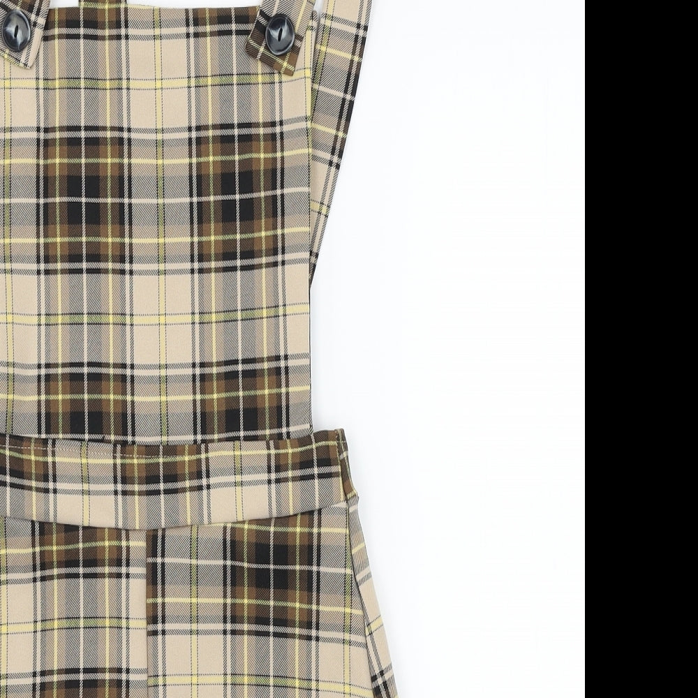 I SAW IT FIRST Womens Brown Plaid  Playsuit One-Piece Size 8 L3 in