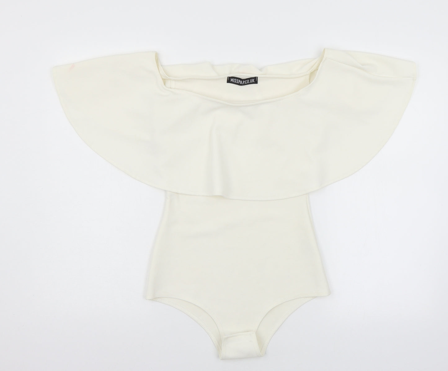 Misspap Womens White  Jersey Bodysuit One-Piece Size 8