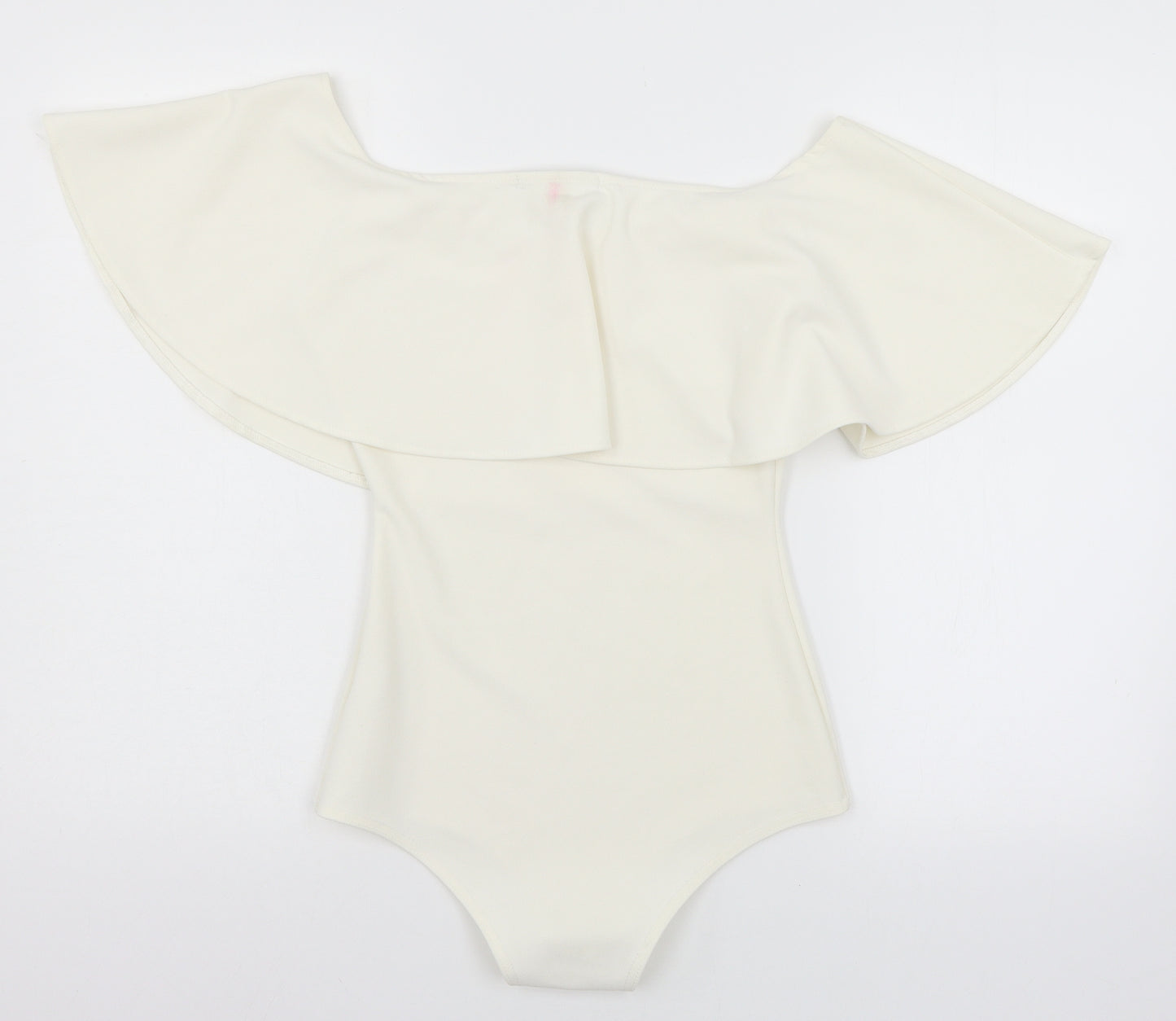 Misspap Womens White  Jersey Bodysuit One-Piece Size 8