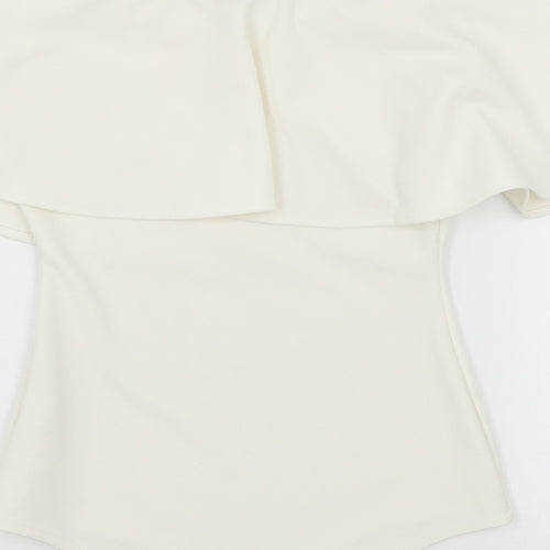 Misspap Womens White  Jersey Bodysuit One-Piece Size 8