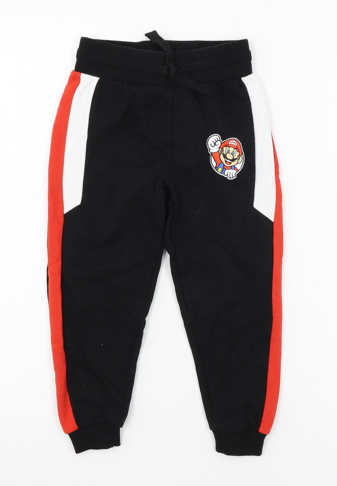 Super Mario Boys Blue  Jersey Jogger Trousers Size 3-4 Years