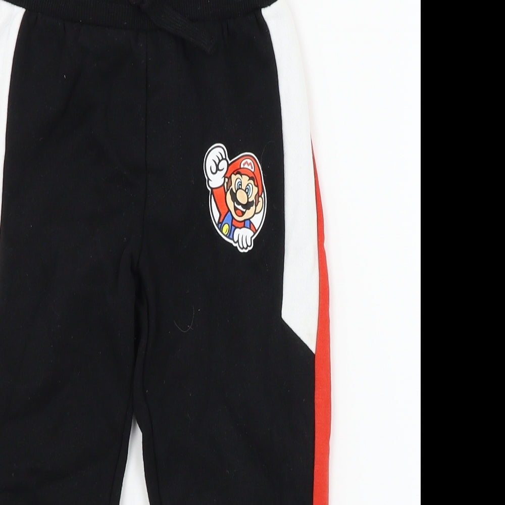 Super Mario Boys Blue  Jersey Jogger Trousers Size 3-4 Years