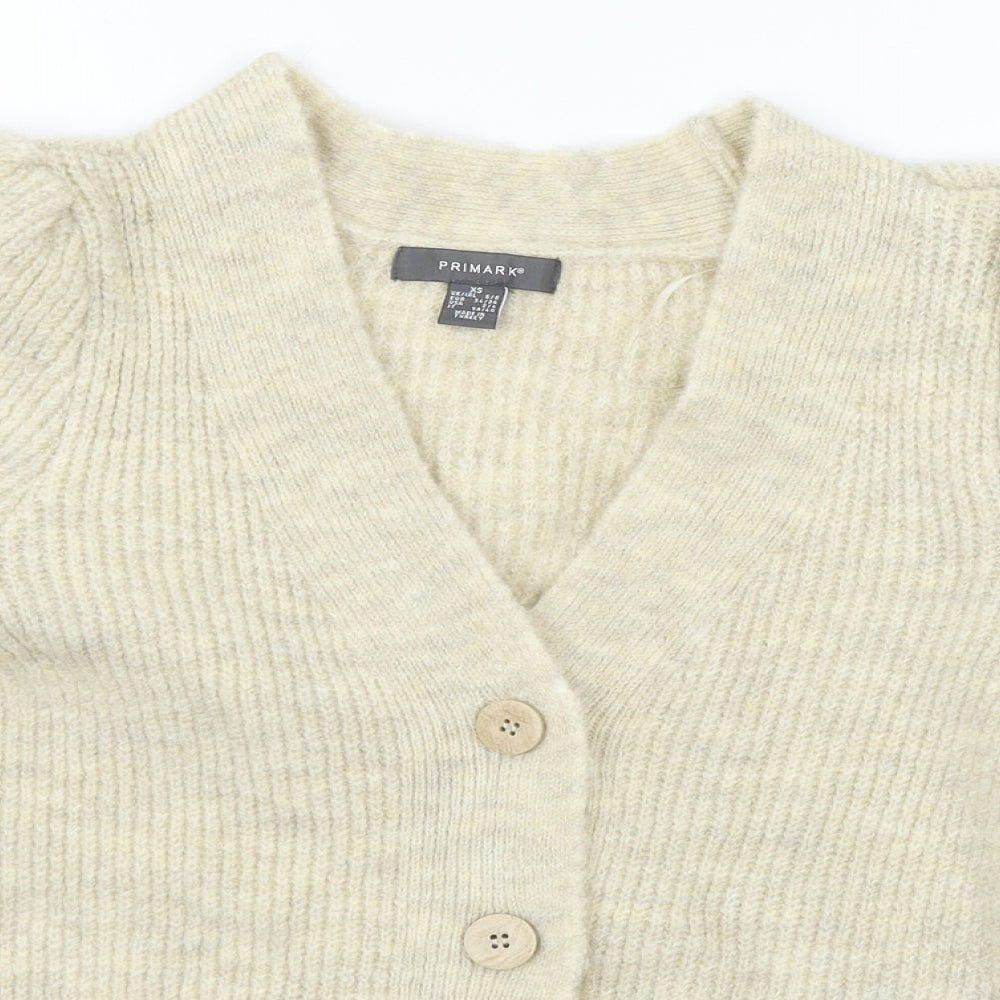 Primark Womens Beige  Knit Cardigan Jumper Size 6