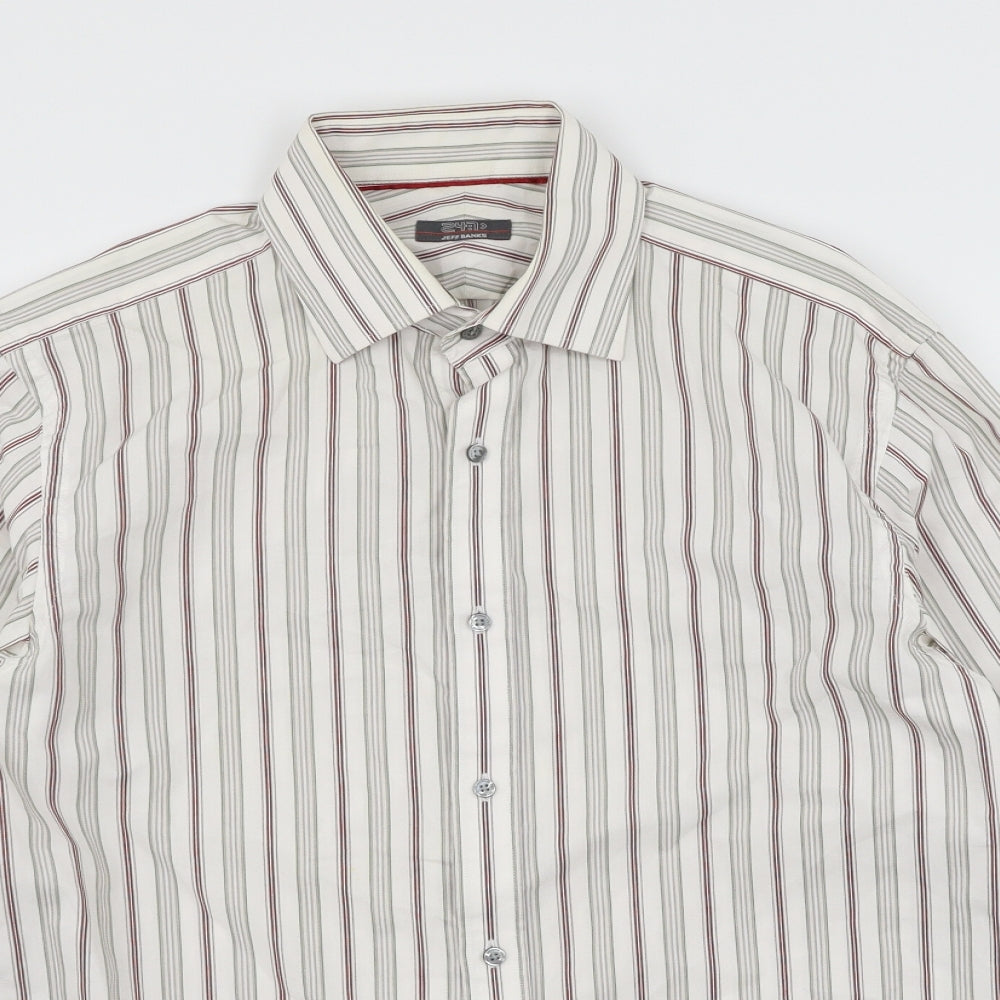 Jeff Banks Mens White    Button-Up Size M