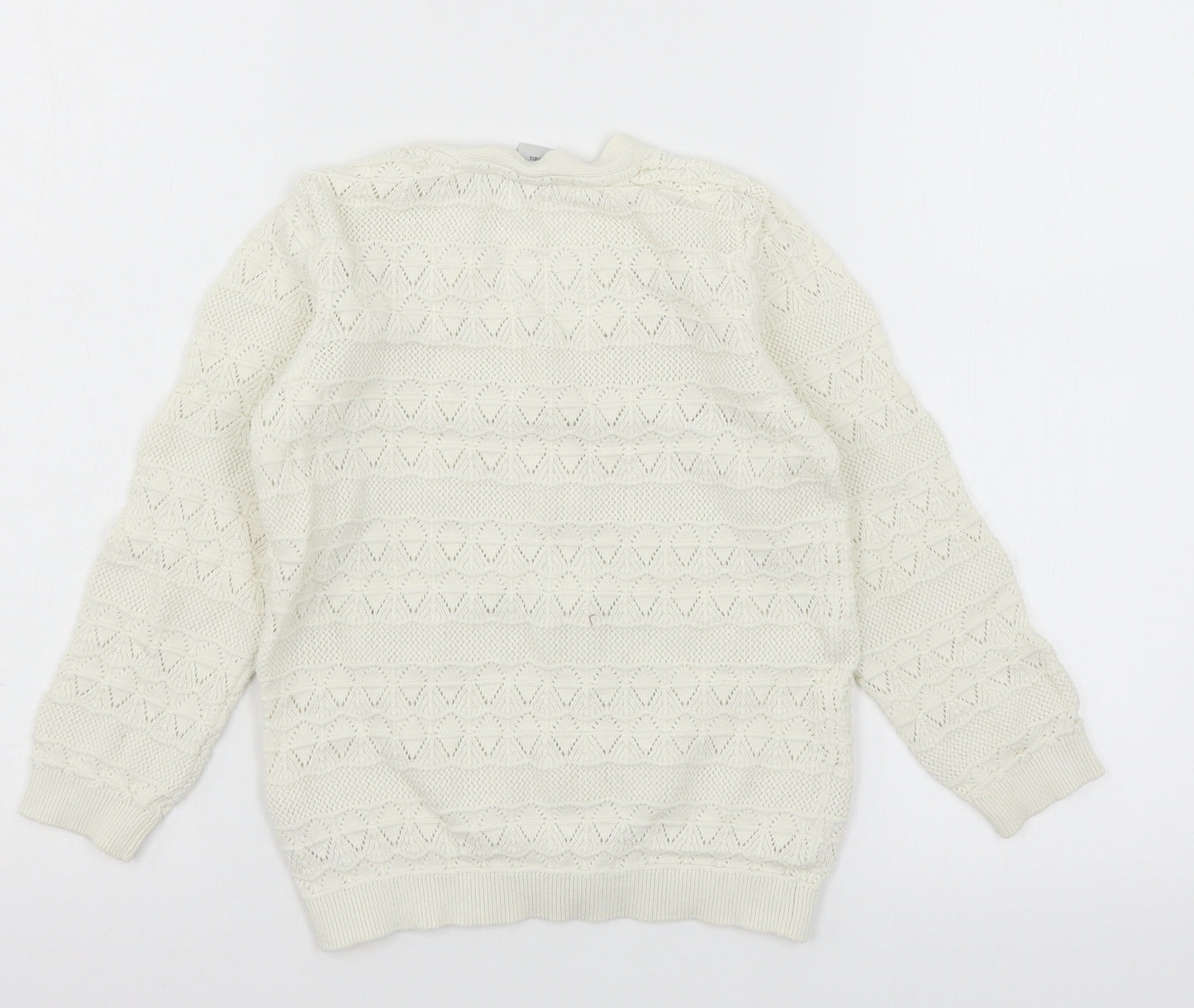 TU Girls White  Knit Cardigan Jumper Size 7 Years