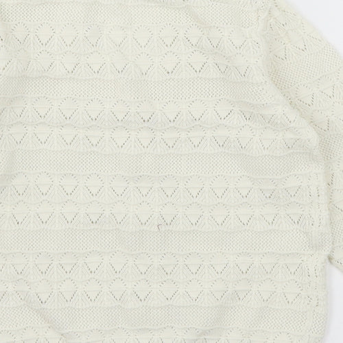 TU Girls White  Knit Cardigan Jumper Size 7 Years