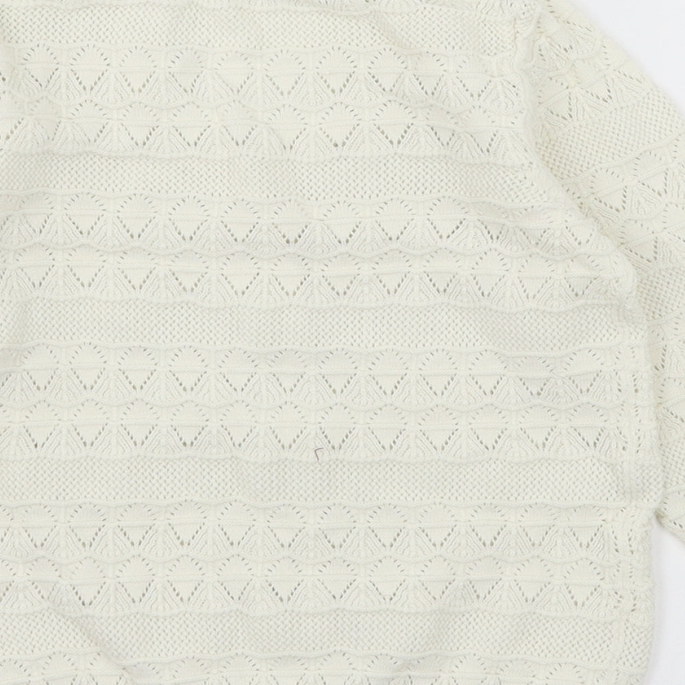 TU Girls White  Knit Cardigan Jumper Size 7 Years