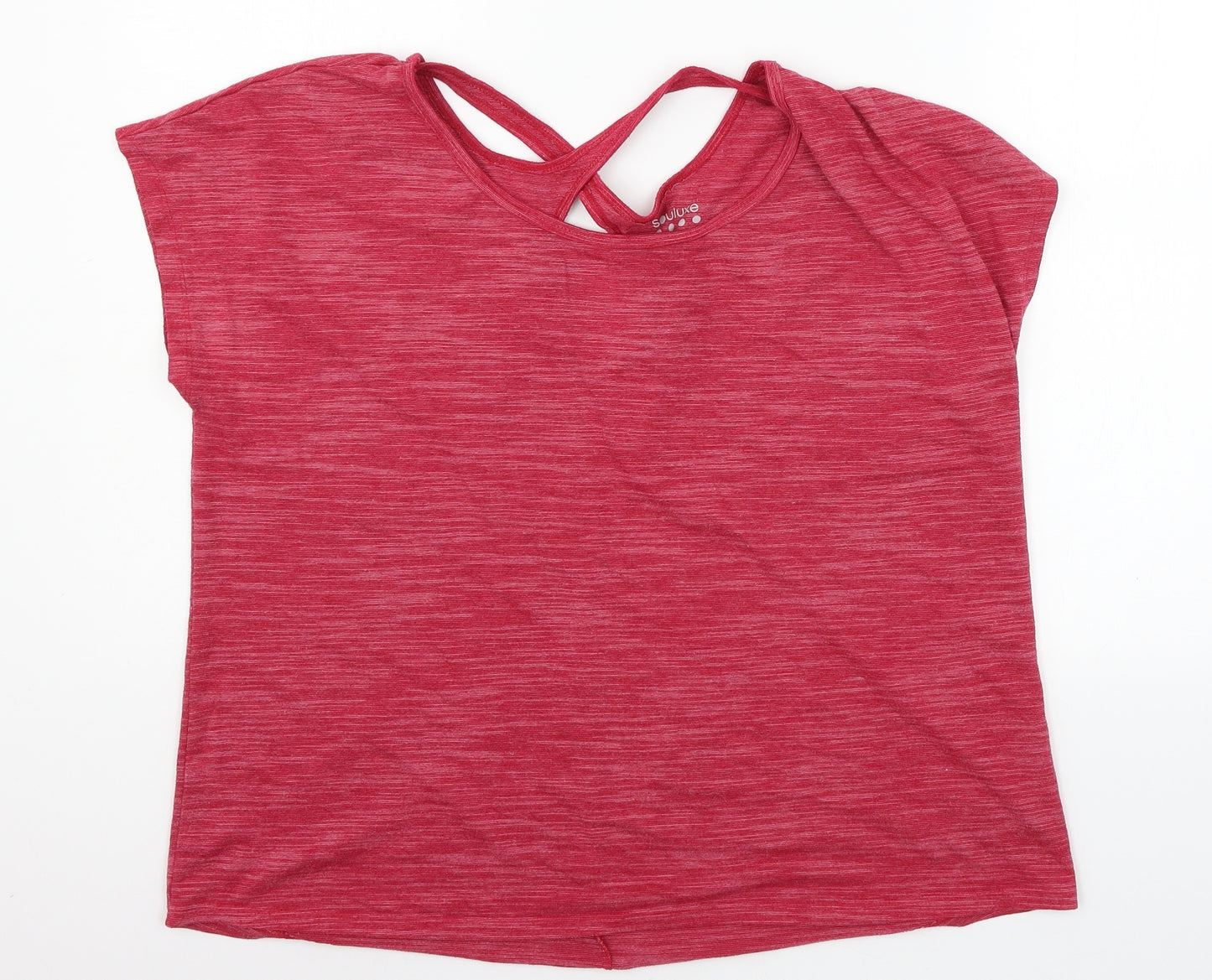 Soul Luxe Womens Pink  Jersey Basic T-Shirt Size L