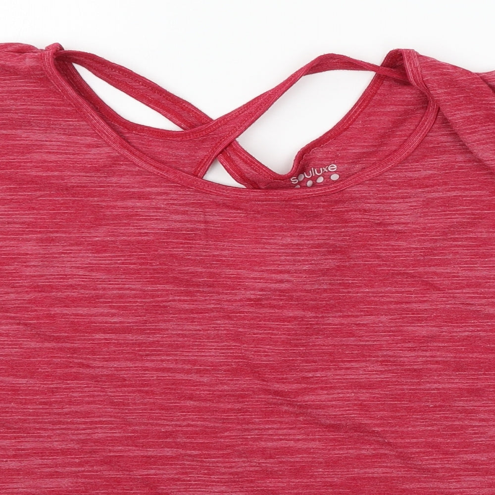 Soul Luxe Womens Pink  Jersey Basic T-Shirt Size L