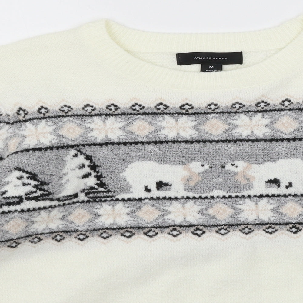Atmosphere Womens Ivory  Knit Pullover Jumper Size 10
