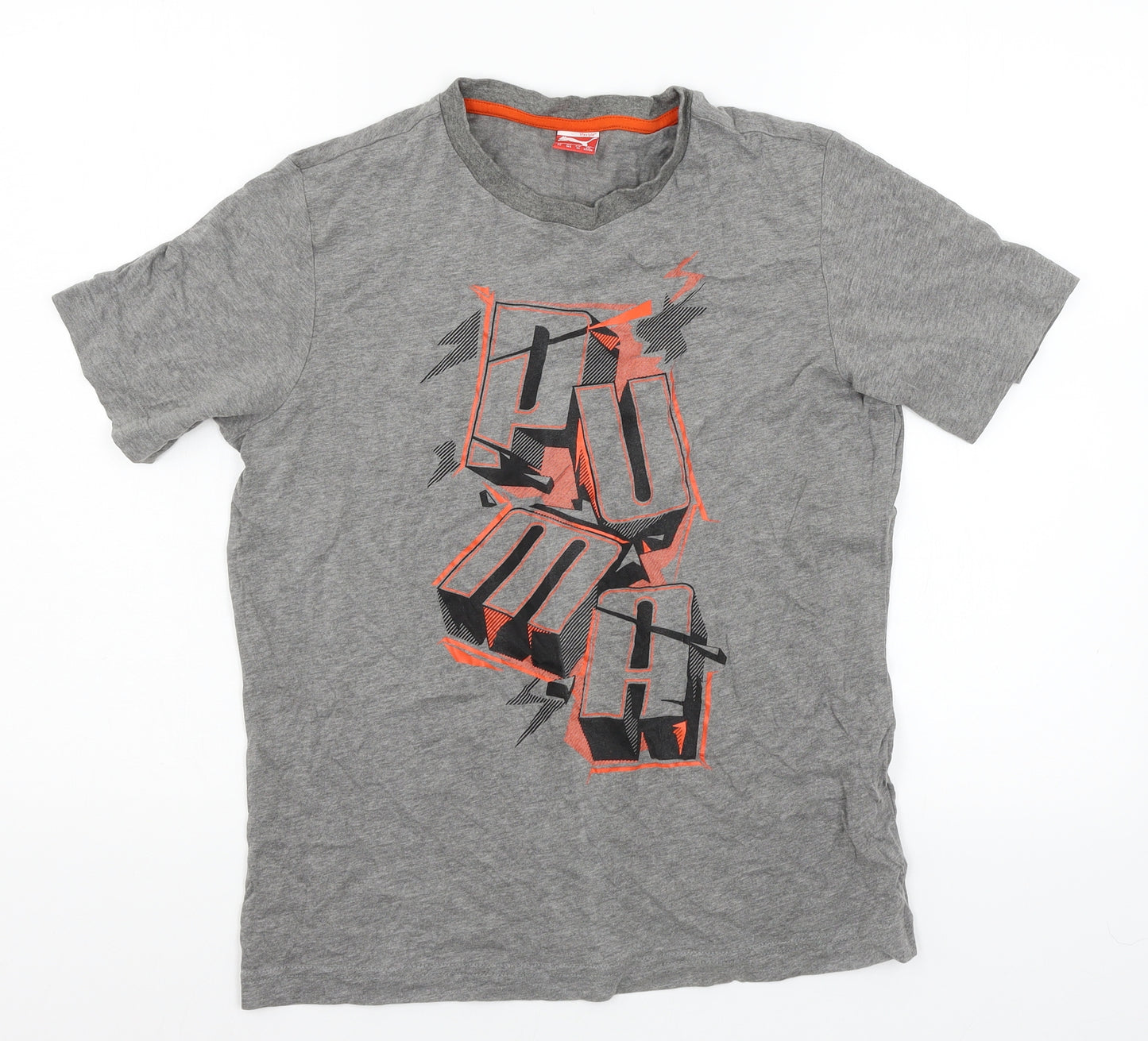 PUMA Mens Grey Geometric Jersey  T-Shirt Size XL