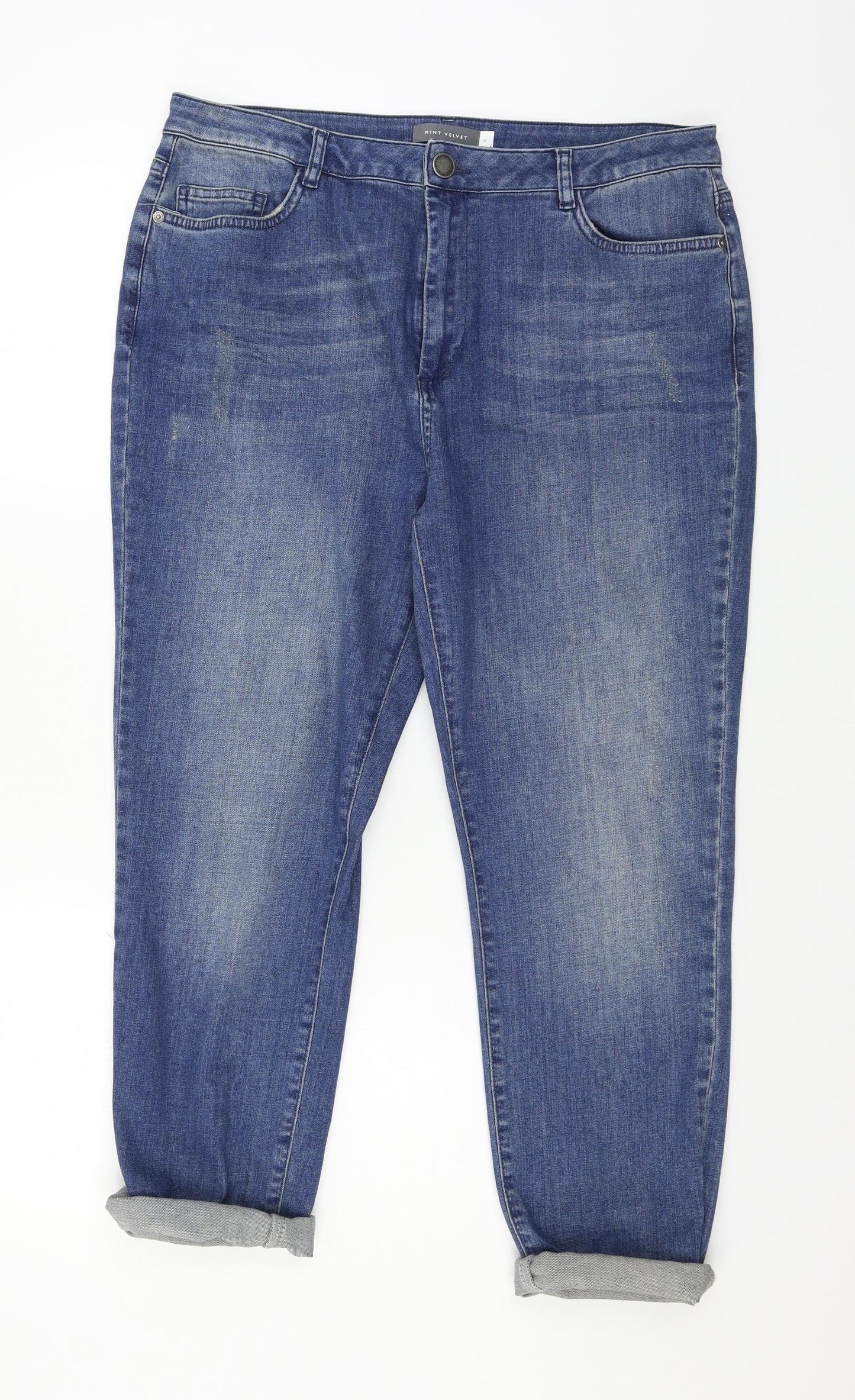Mint Velvet Mens Blue  Denim Straight Jeans Size 16 L23 in
