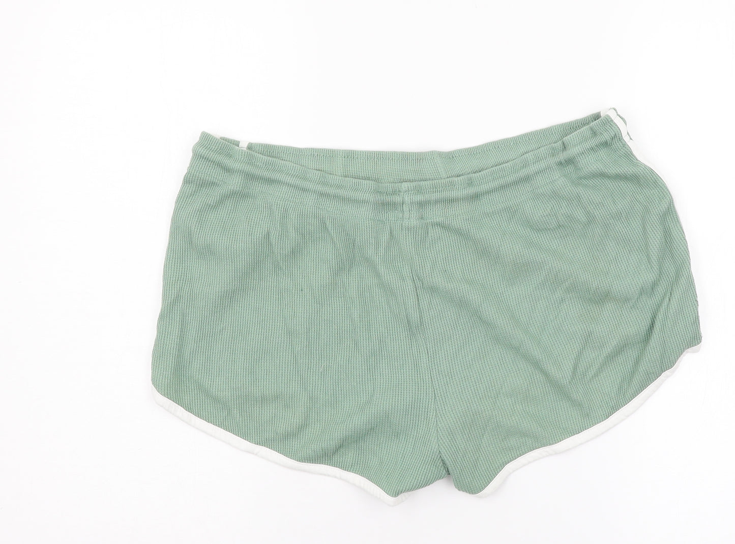 Primark Womens Green Striped Jersey Sweat Shorts Size 14
