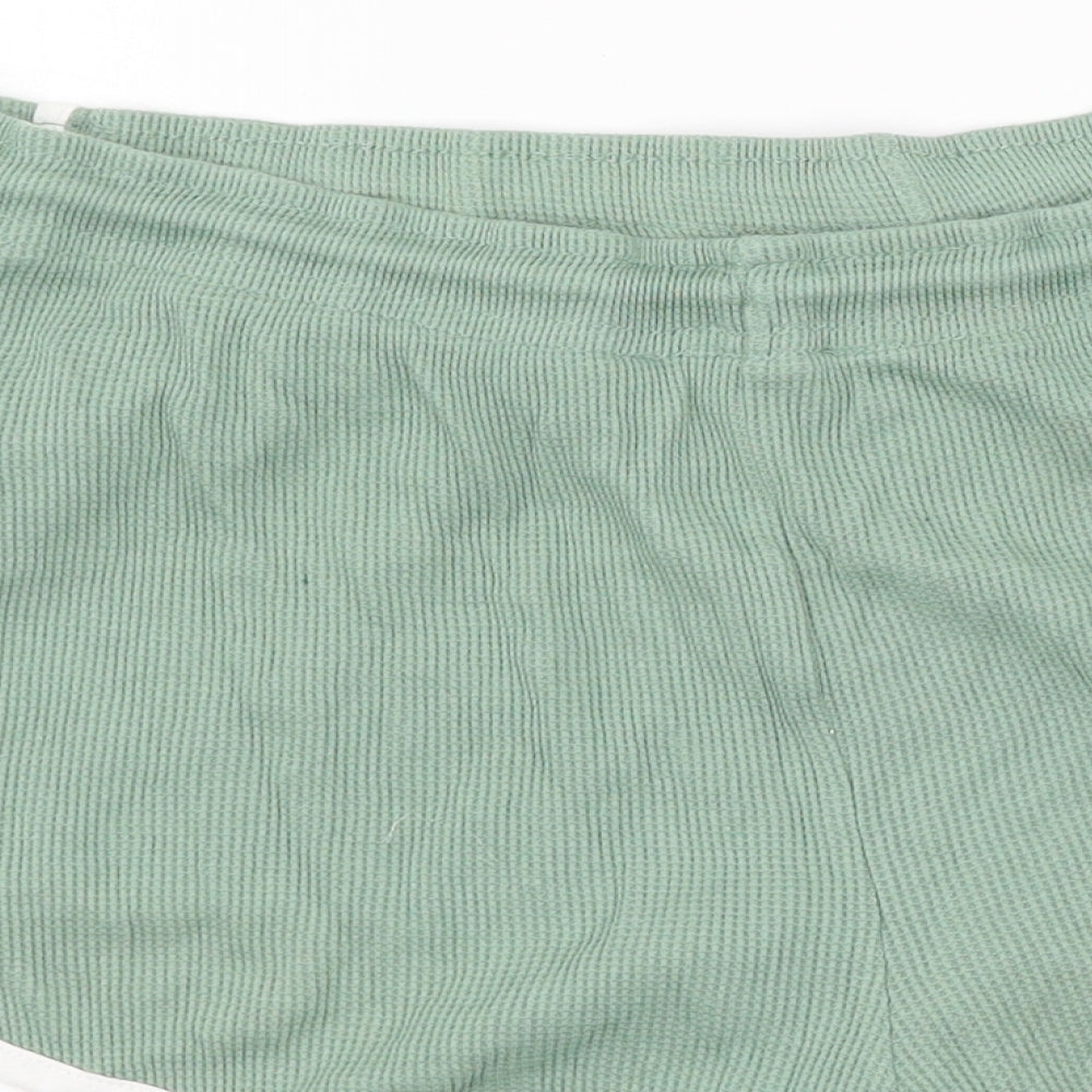 Primark Womens Green Striped Jersey Sweat Shorts Size 14