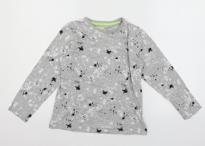 Matalan Boys Grey  Jersey Basic T-Shirt Size 9 Years  - Paint Splat
