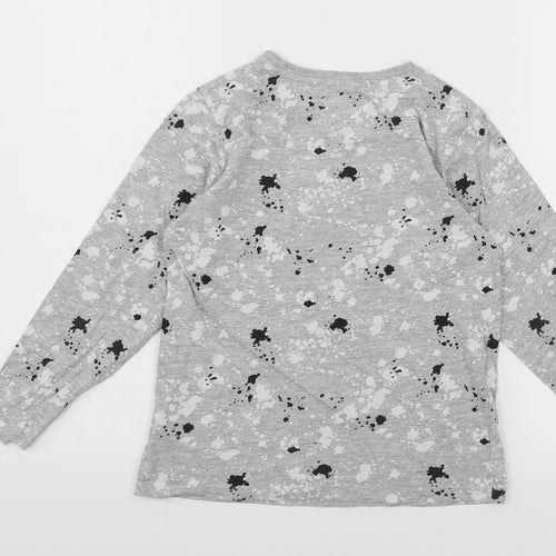 Matalan Boys Grey  Jersey Basic T-Shirt Size 9 Years  - Paint Splat
