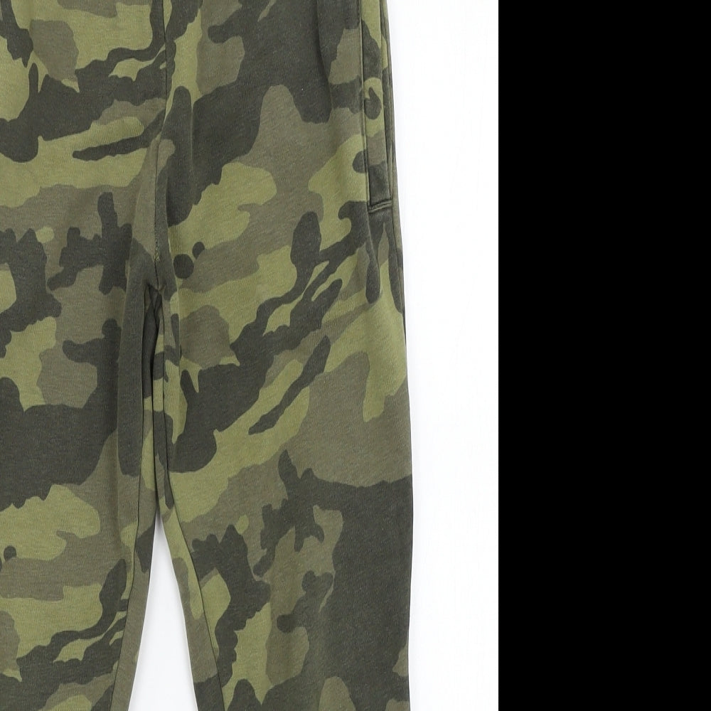 NEXT Boys Green Camouflage Jersey Jogger Trousers Size 8 Years