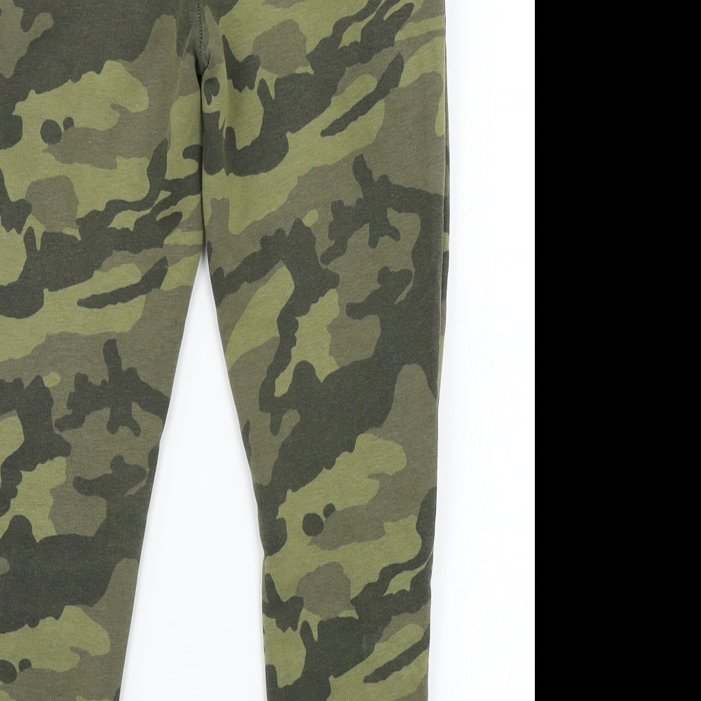 NEXT Boys Green Camouflage Jersey Jogger Trousers Size 8 Years