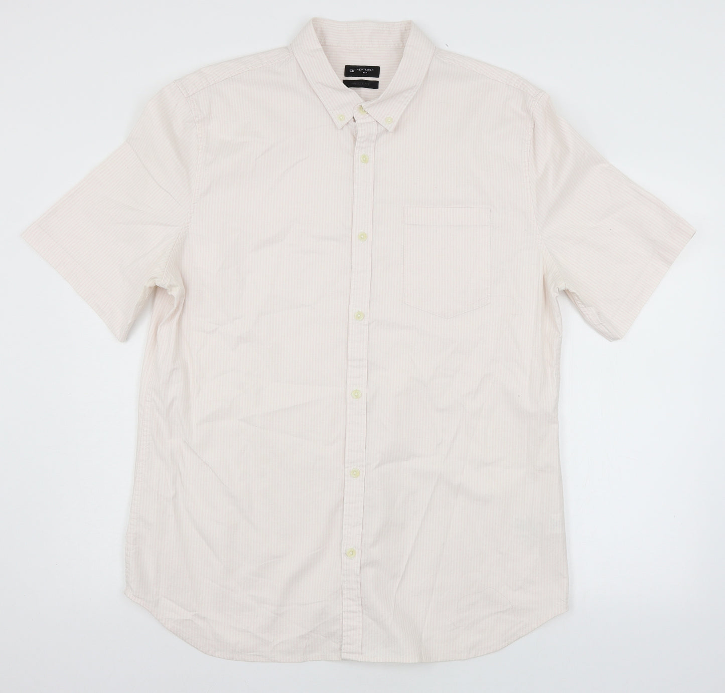 New Look Mens Pink Striped   Button-Up Size 2XL