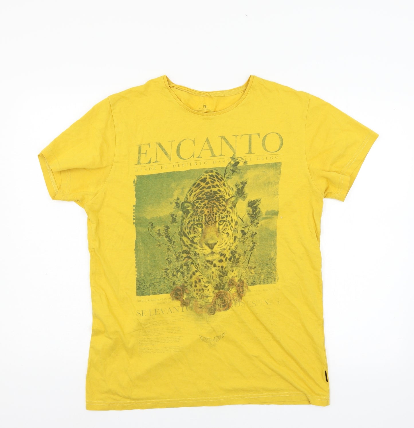 Cotton On Mens Yellow  Jersey  T-Shirt Size L  - Encanto