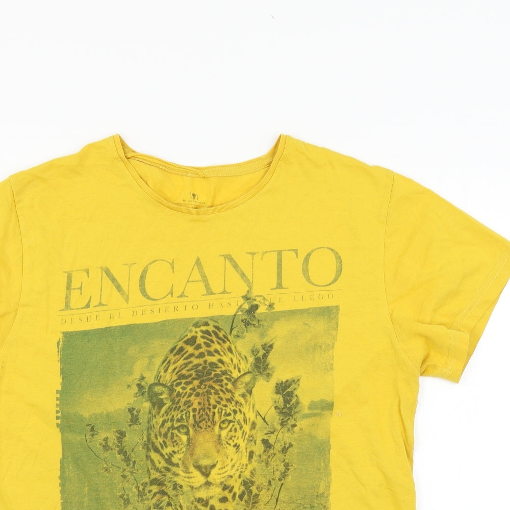 Cotton On Mens Yellow  Jersey  T-Shirt Size L  - Encanto