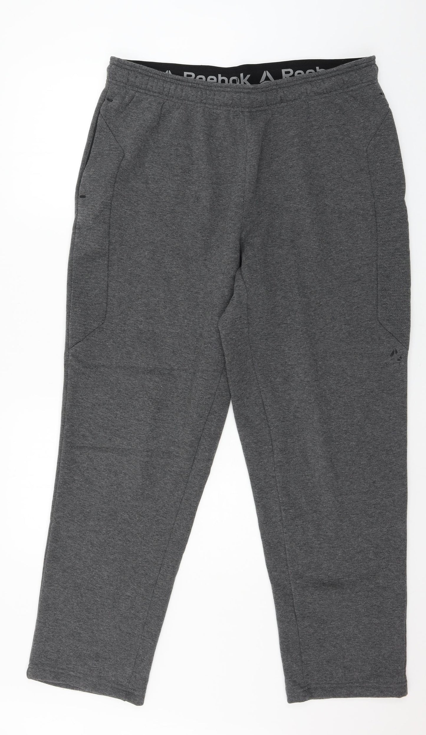 Reebok Mens Grey  Jersey Jogger Trousers Size XL L31 in
