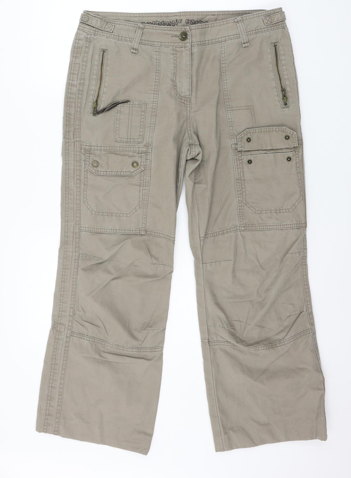 Marks and Spencer Womens Brown   Cargo Trousers Size 14 L27 in