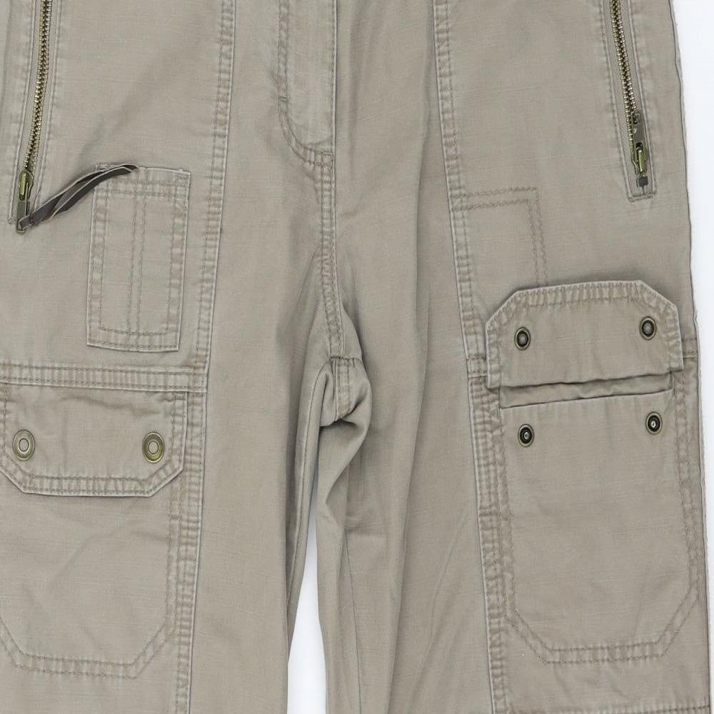 Marks and Spencer Womens Brown   Cargo Trousers Size 14 L27 in