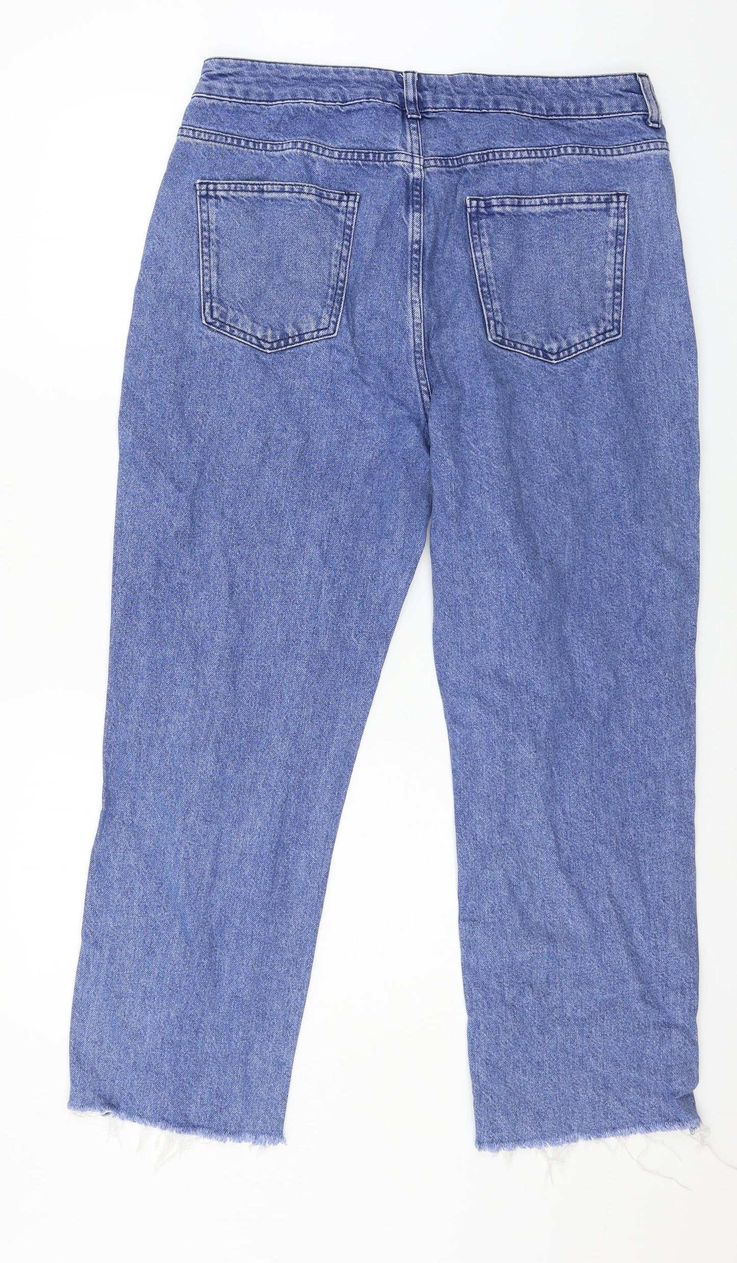 M&Co Womens Blue  Denim Straight Jeans Size 14 L25 in