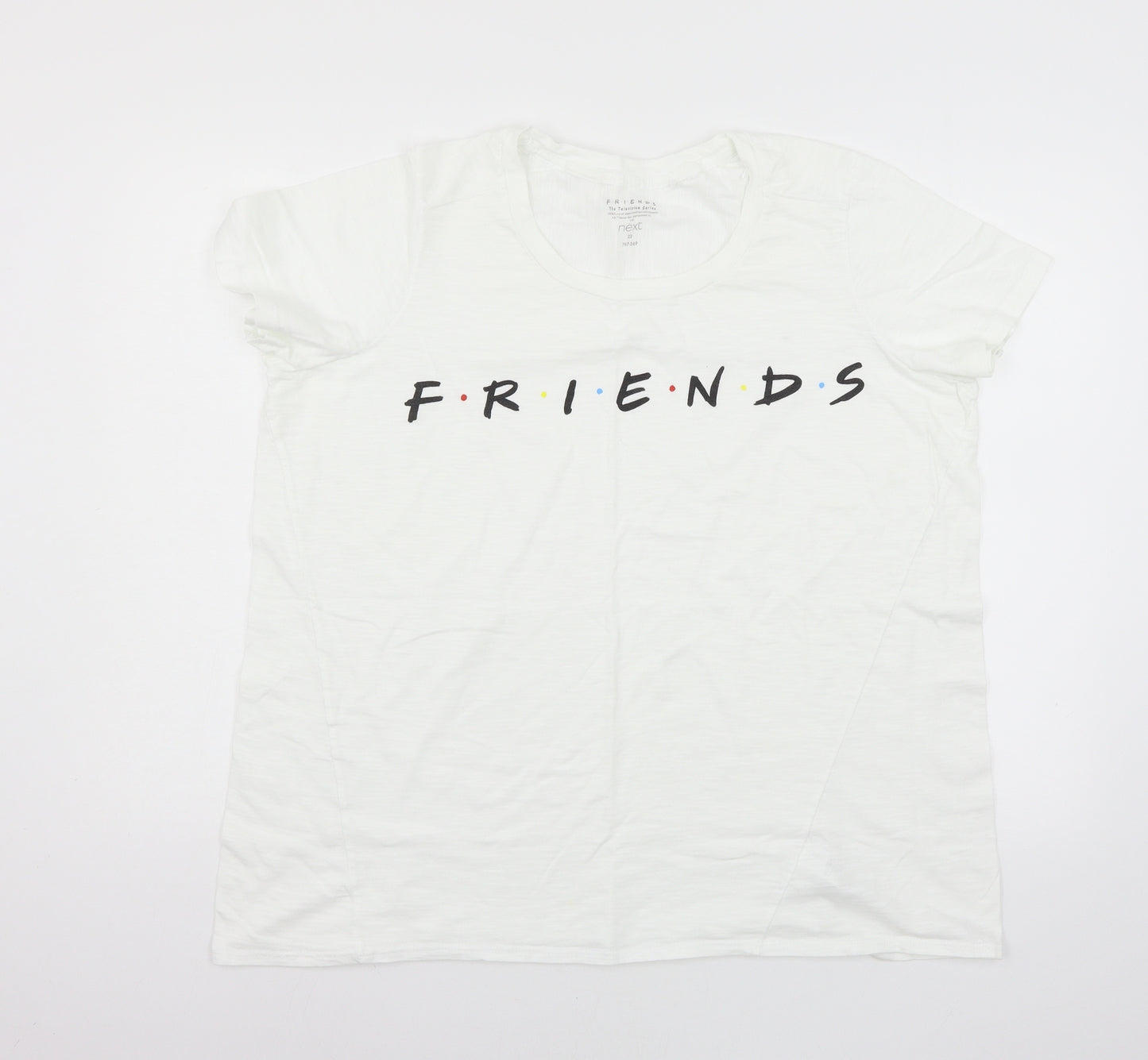 NEXT Womens White  Jersey Basic T-Shirt Size 22  - friends