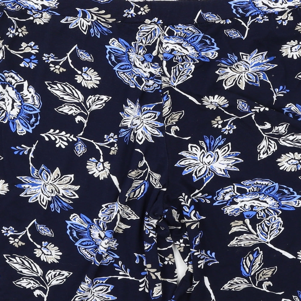 Yours Womens Blue Floral Jersey Sweat Shorts Size 20